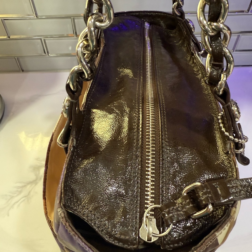 Coach Madison vintage east west chainlink signature tote purse EUC - Picture 5 of 12